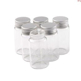 37 * 70 * 24mm 50 ml bouteilles en verre bouchon en aluminium transparent liquide cadeau conteneur de bonbons vides souhaitant des pots 12pcsgood qté Tohkb