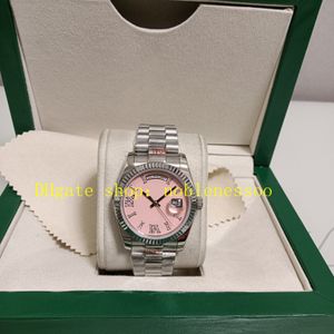 27 Stijl 904L unisex met boxpapers Bekijk 36 mm date dames heren 128239 opaal roze stenen diamanten wijzerplaat 128238 Gescuste ringstalen armband Everose automatische horloges