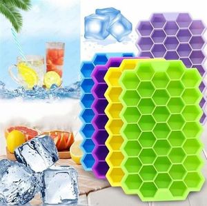 37 glaçons Outils congelés Hornet Nest Forme Moules Frozens Plateau Cube Silicone Moule Bar Party Boissons Moule Pudding Outil Avec Couvercle WMQ1366