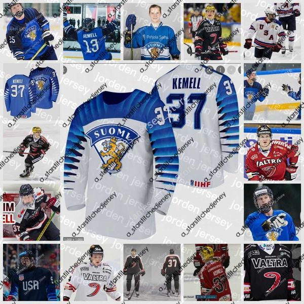 37 Joakim Kemell Hockey Jersey Vintage Liiga Jyp Jyvaskyla Jersey 2022 Iihf World