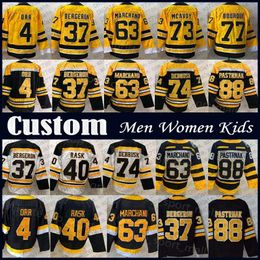 37 Patrice Bergeron 63 Brad Marchand Hombres Mujeres Niños Boston Hockey Jersey Bruins David Pastrnak Charlie McAvoy Bobby Orr Jake DeBrusk Ray Bourque Linus Ullmark