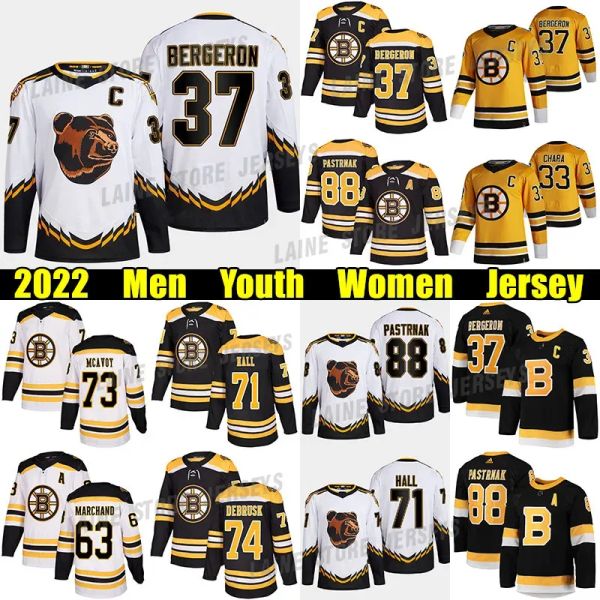 37 Patrice Bergeron Reverse retro Jersey''Bruins''88 David Pastrnak 71 Taylor Hall Jake DeBrusk Charlie McAvoy Zdeno Chara Brad March