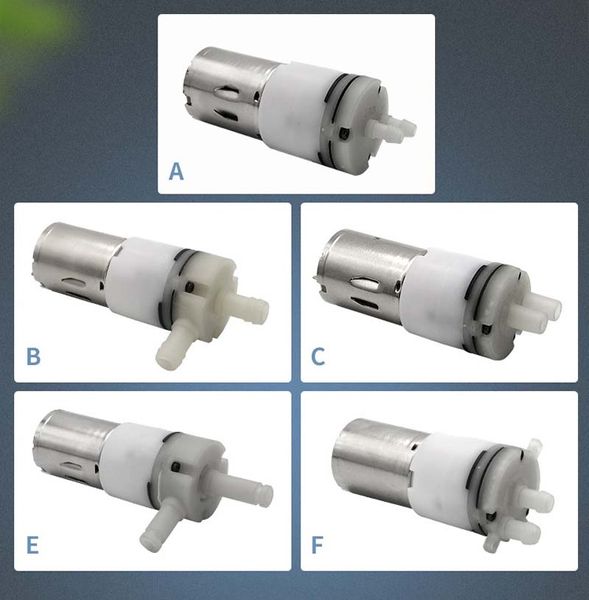 370 Bomba de agua con 12 V CC Motor de CC pequeño Ruido bajo flujo de agua grande 0.3-1.2L/min para beber Bomba de vacío de diafragma Mini KLC KLC