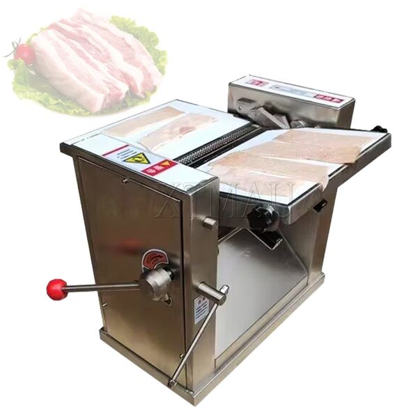 370W 0.6-6MM Épaisseur Réglable Porc Viande Skinner Porc Peau Peeling Machine De Découpe Peeling Porc Peau Machine