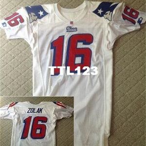 3740 Scott Zolak # 16 Team uitgegeven 1990 White College Jersey Size S-XXXL of Custom Any Name of Number Jersey