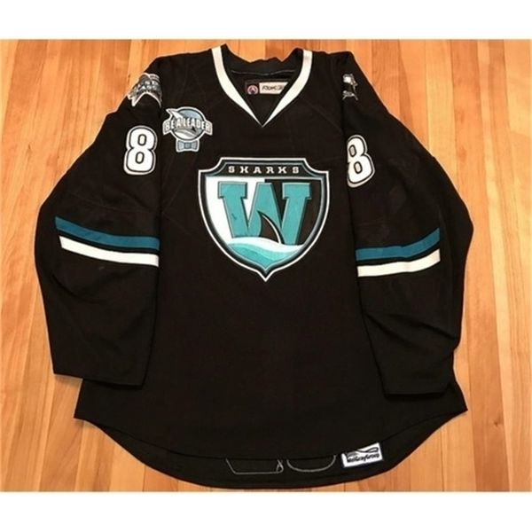 3740rare Maillot de hockey Hommes Jeunes Femmes Vintage Personnaliser Worcester Sharks LOGAN COUTURE Taille S-5XL personnalisé n'importe quel nom ou numéro