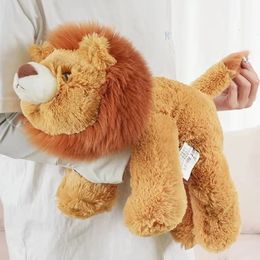 3748cm Soft Cute Lion Elephant Toys Stuffed Animals Bed Sleep Decor Gift Doll for Kids Friends 240106