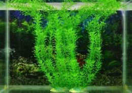37 cm plantes sous-marines artificielles aquarium décoration de pêche à la pêche verte de l'herbe d'eau verte visualise décorations 7474228