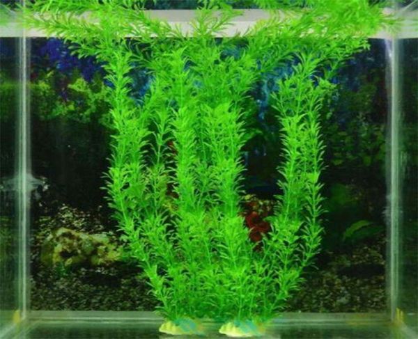 37 cm plantes sous-marines artificielles aquarium décoration de pêche à la pêche verte de l'herbe à eau violet