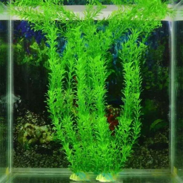 Plantes sous-marines artificielles 37CM, décoration d'aquarium de poissons, décorations de visualisation d'herbe d'eau verte violette ZZ