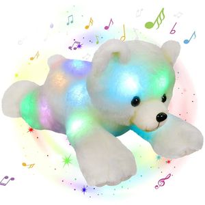 37 cm en peluche ours jouet LED W Musique en option en option colorée claire pour enfants décoration bébé anniversaire de Noël cadeau 231221