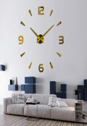 37 pouces Nouveau mur mural quartz watch paed moderne design grandes horloges décoratives européen autocollants acryliques salon klok6506158