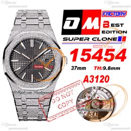 37mm 15454 givré A3120 montre automatique pour femme OMF gris cadran texturé Bracelet en acier inoxydable Super édition dames montres Puretimewatch Reloj Hombre