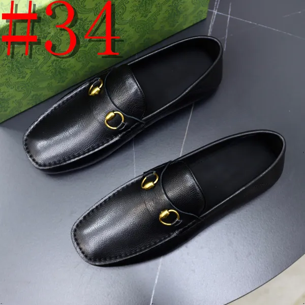 37model Tamaño grande 38-46 Zapatos sin cordones para hombre Mocasines de diseñador informal para hombre Zapatos mocasines de verano para hombre Zapatos planos de cuero genuino para hombre Zapato de negocios de lujo