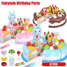 37pcs pour enfants simulation de jouet bricolage du gâteau d'anniversaire de la cuisine