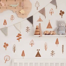 37PCS / Set Bohemia Forest Trees Sticker Wall Sticker Boho Nordic Style Wall Decal for Kids Room Baby Bedroom Playroom Platery Poster B979