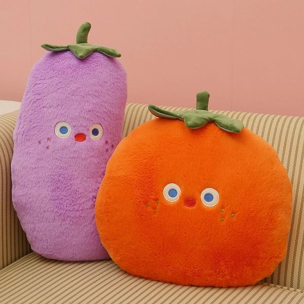 Jouet en peluche Fruits mignons 38 ~ 45cm, peluche douce kaki poire aubergine pêche poupée nourriture légumes oreiller décoration cadeau