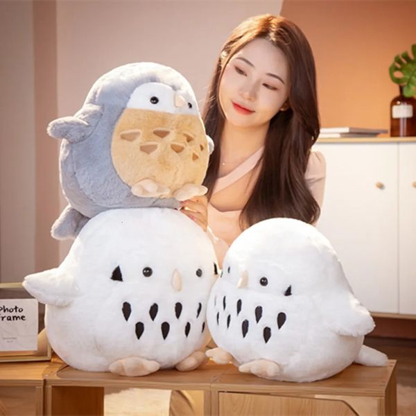 38/45 cm Simulation peluche hibou oreillers de couchage doux animaux en peluche aigle coussin canapé décor dessin animé oiseau jouets pour enfants cadeau 240118