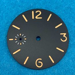Esfera negra pura y estéril sándwich de 38,8mm adecuada para movimiento de reloj mecánico manual ETA 6497 6498