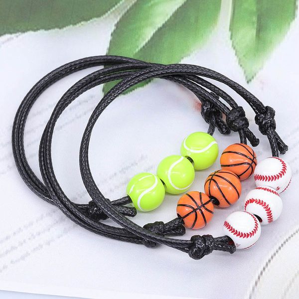 38 couleurs Boules de mode bracelets d'équipe Ball Sport Bracelet Lucky Friendship Hand Strap mixte en gros