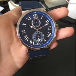 38% OFF montre montre offre spéciale mâle bleu caoutchouc homme mécanique automatique style montre-bracelet 030