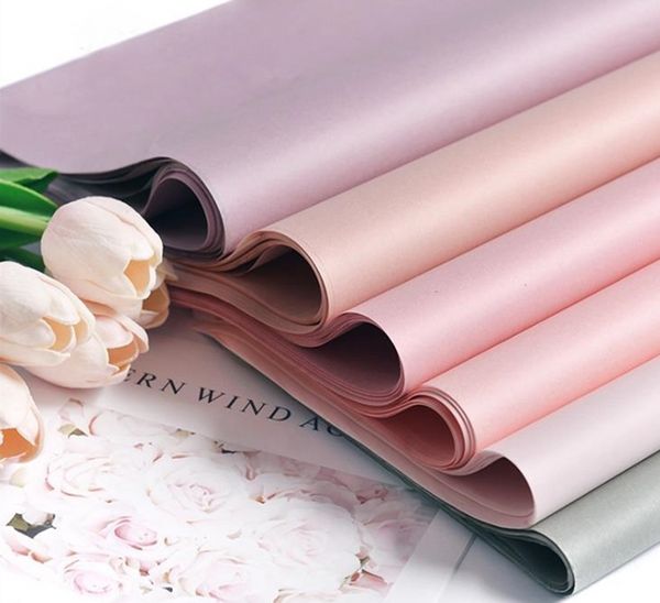 38 hojas de papel de seda MG, Material de embalaje de rosas, suministros para ramo de flores de Color puro, papel de regalo de flores, 50x75cm