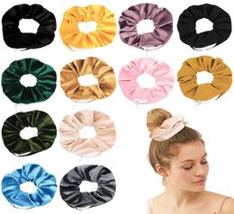38 styles Velvet HairBands Girl Scrunchy Ring Elastic Hair Bands Pure Couleur Zipper Band grand intestin Scrunchie M22229743641