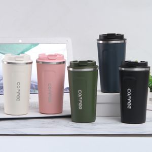 Tasses à café en acier inoxydable 380/500ML 304, gobelet de voyage pour voiture, Thermos, bouteille isolante sous vide, pour boire du lait, tasses à café