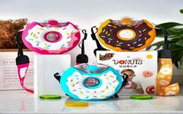 Bouteille de style Donut 380 ml Bouteille Portable Sports multi-eau Paille créative Childen Plastic Kettle Drinkware HA13719392514