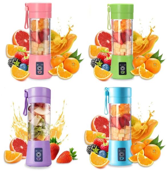 380 ml Juice Personnel avec tasse de voyage USB PORTABLE MEXTRICATION MELLOGE RECHARGable Juicer Bottle Fruit Vegetable Kitchen Tools 2024426