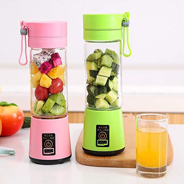 Mélangeur de jus Portable de 380ml, presse-agrumes USB, tasse, mélangeur de fruits multifonction, Machine à mélanger à quatre lames, Smoothies, aliments pour bébés