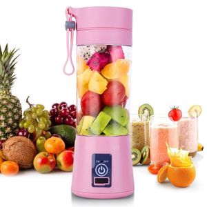 380 ml USB Rechargeable Blender Mixer 6 Lames Presse-agrumes Bouteille Coupe Jus Agrumes Citron Légumes Fruits Smoothie Presse-agrumes Alésoirs