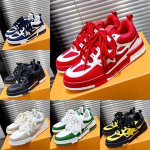 38a 2024 Nieuwe Designer Casual Shoes Men Women Mode Brand Schoenen Rubber platform Trainers Echte lederen sneaker veter skate schoenen Luxe sport sneakers