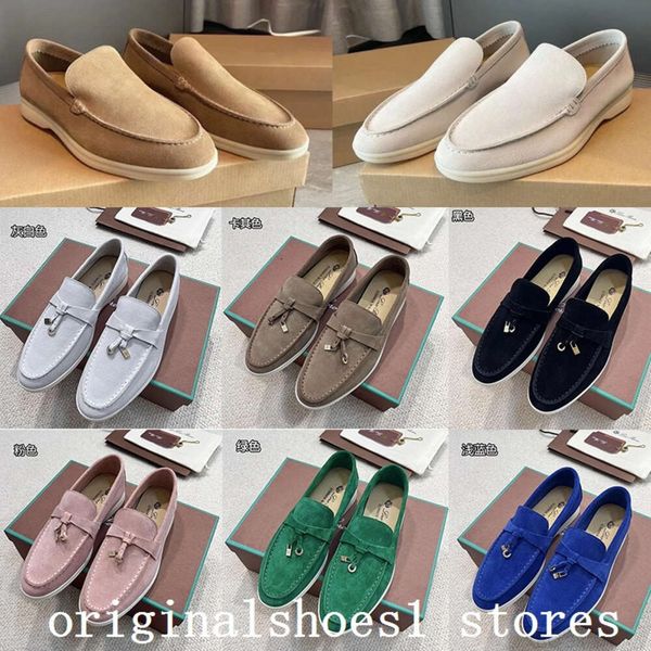 38A Summer Walk Mocassins Loro Piano Hommes Femme Chaussures Chaussures Habillées Plat Bas Top Daim Mocassins Confort Mocassins Baskets Envoyer des chaussures et un sac à poussière