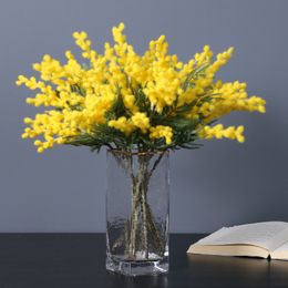 38 cm Fleur artificielle fausse acacia jaune mimosa peluche pudica pulte
