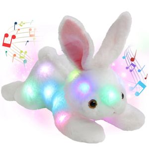 38 cm LED Light Musical Glow Animaux en peluche Bunny Rabbit Lumineux Cadeau pour les filles Soux mignons Jouet en peluche colorée Kids 231222