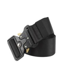 38 cm de ancho Men Belt Nylon Tactical Army Cinturón para pantalones Cinturones de lona de hebilla de metal Cinturas al aire libre Cintura negra4211824