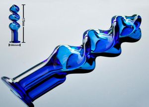 38mm blauwe schroef pyrex glas anale dildo butt plug crystal nep penis kunstmatige dick volwassen seksspeeltje voor vrouwen mannen homo masturbatie Y5586625