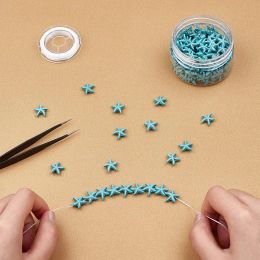 38pcs / brin 13x13 mm Forme des étoiles de mer Perles turquoises Perles d'espaceur en vrac perles de graines pour les bijoux de bricolage Collier de bracelet