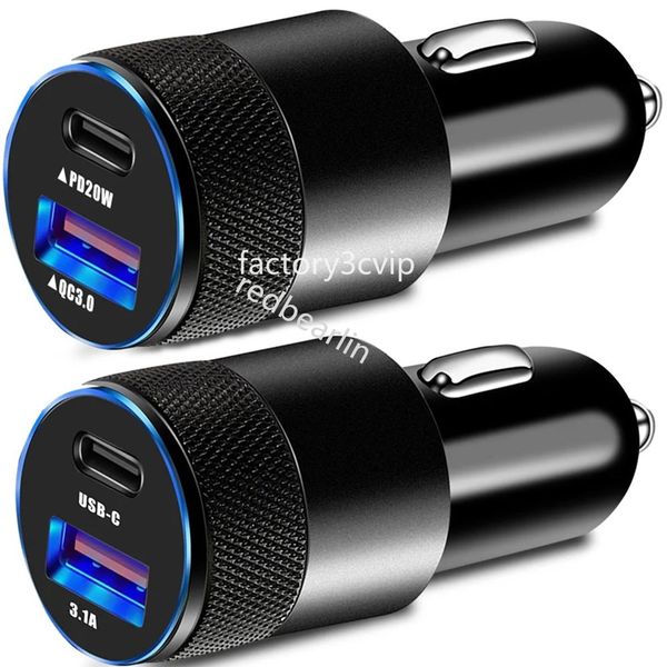 38W 15W alliage haute vitesse double ports PD USB C chargeur de voiture adaptateurs d'alimentation automatique pour Ipad 2 3 4 Iphone 11 12 13 14 15 plus Samsung Xiaomi Huawei Android F1 PC GPS