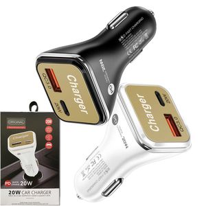 38W Puertos duales USB C PD Cargador de automóvil rápido Adaptadores de potencia de carga rápida para iPad iPhone 11 12 13 14 15 Pro Max Samsung Android GPS PC con caja minorista