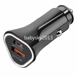 38W PD 20W Carga rápida rápida Puertos duales USB C Cargador de coche Tipo c Adaptadores de corriente para Iphone 13 14 15 Pro Samsung S23 S24 LG Android B1 Gps PC