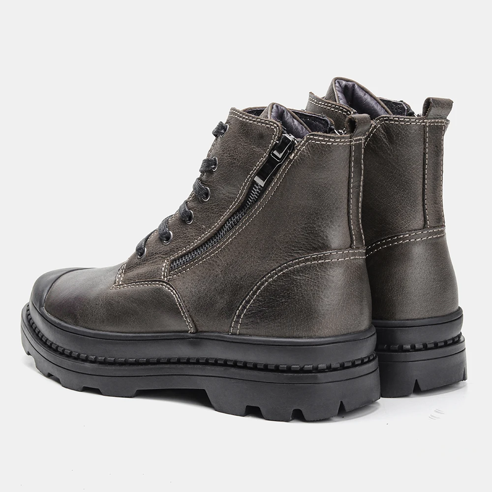 39~47 High Quality Genuine Leather Men Boots 2023 Warm Comfortable Vintage Ankle Boots Non-Slip Winter Shoes Men #9550