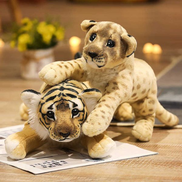 39-58 cm belle Lion tigre léopard en peluche mignon Simulation poupées en peluche doux réel comme des animaux jouets enfant enfants décor cadeau