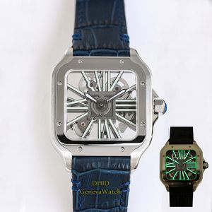 39.8mm Edición limitada Relojes de diseñador para hombre Swiss Ronda Movimiento mecánico de cuerda manual Reloj para hombre 904L Caja de piel de becerro Reloj de pulsera luminoso verde zafiro