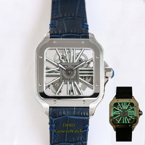 39.8mm Édition Limitée Mens Designer Montres Suisse Ronda Mécanique Mouvement À Remontage Manuel Hommes Montre 904L Cas Bande De Cuir De Veau Saphir Vert Montre-Bracelet Lumineux