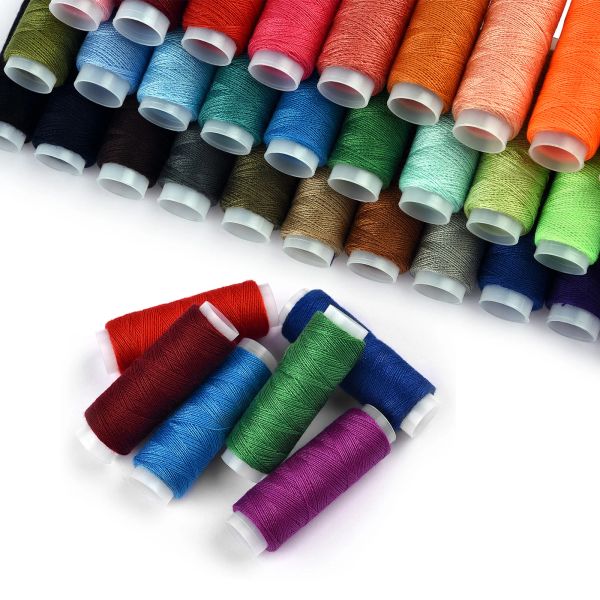 39 couleurs Polyester Yarn Roule Roule Rouleau Machine à main à la main 150 mètres chaque bobine Durable pour la couture à domicile