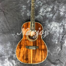 39 inch akoestische gitaar, echte abalone ebony ooo type Koa Wood Guitarra Electrica Eq