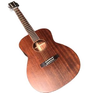 39-Inch Mahogany Parlor Acoustic Guitar, OM Size, Natural Finish without Fretboard Inlay