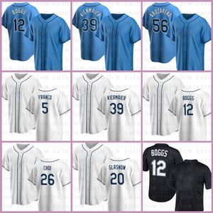 Rayons 2022 Kevin Kiermaier Baseball Jersey Wander Franco Wade Boggs Randy Arozarena Tyler Glasnow Corey Kluber Ji-Man Choi Manuel Margot Austin Meadows Yandy Diaz